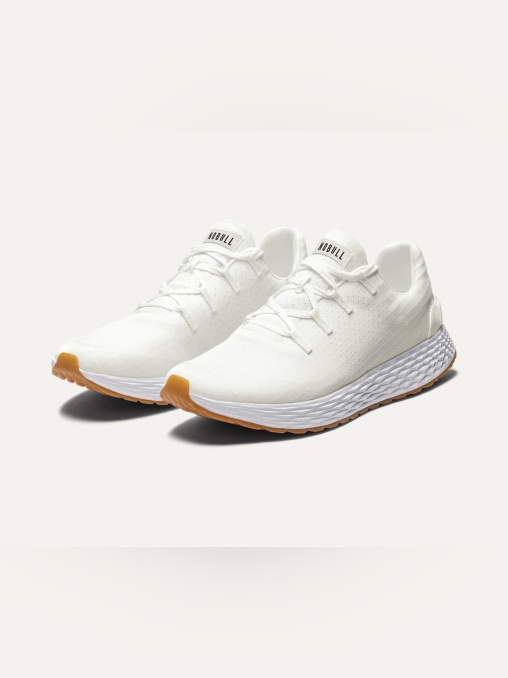 NOBULL Women’s White Knit Sneakers with Gum Outsole